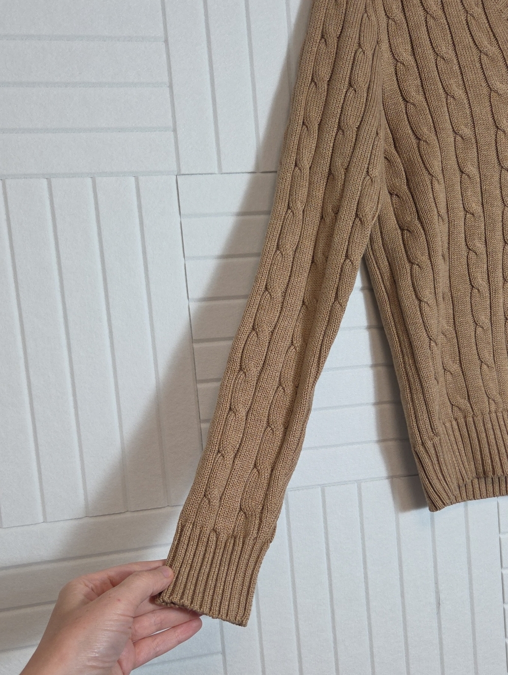 Polo Ralph Lauren 100% Cotton Cable Knit V-Neck Sweater Size M - Picture 4 of 11